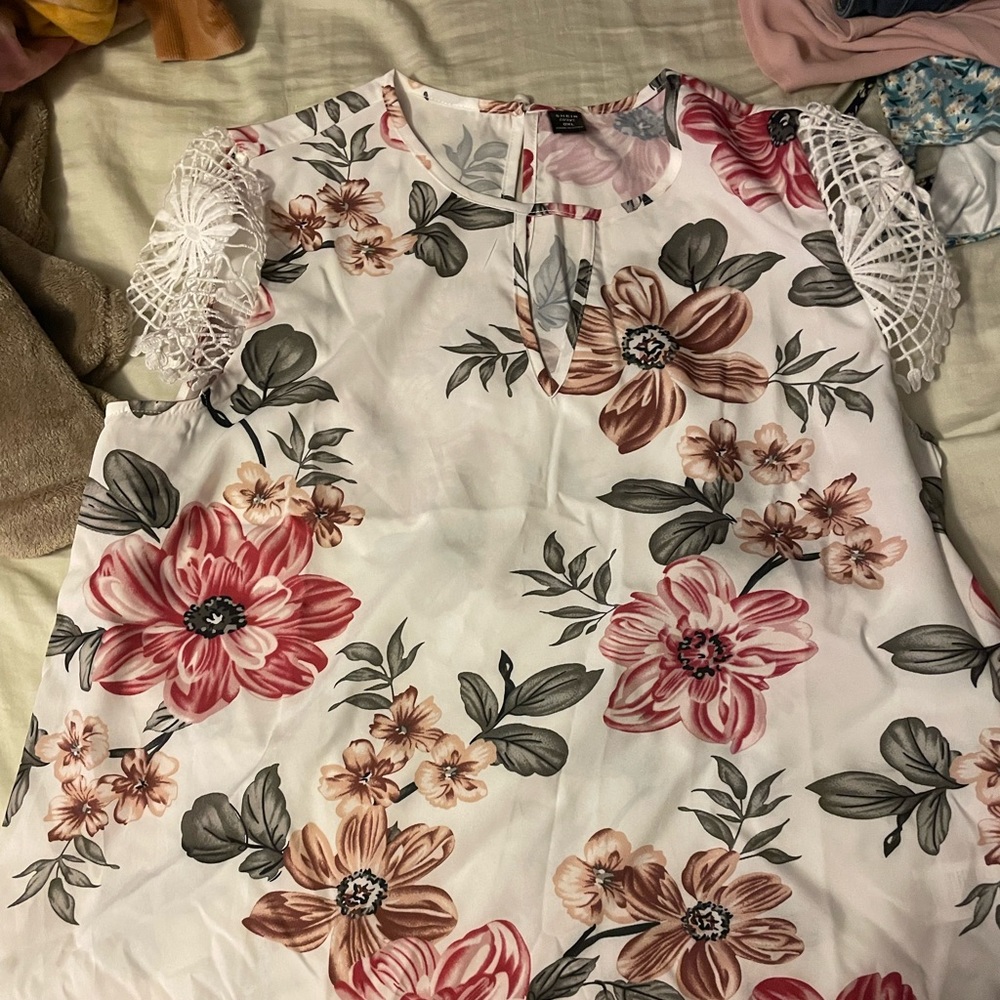 Floral Shein dress shirt